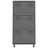 Shoe Cabinet HAMAR Dark Grey 59.5x35x117 cm Solid Wood Pine 340514