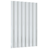 ZNTS Roof Panels 12 pcs Powder-coated Steel Silver 60x36 cm 319127