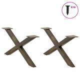 Coffee Table Legs X-Shaped 2 pcs Natural Steel 70x cm Steel 4012887