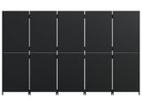 Room Divider 5 Panels Black Poly Rattan 365364