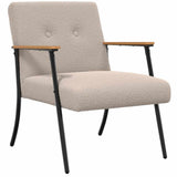 Armchair Light Grey 59 x 75 x 78 cm Curly Wool-like Fabric 42017698