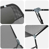 Folding Sun Lounger Folding Grey 182 x 55 x 85.5 cm Textilene 42003156