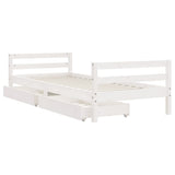 Kids Bed Frame with Drawers White 80x200 cm Solid Wood Pine 834436