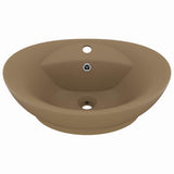 146941 Luxury Basin Overflow Oval Matt Cream 58,5x39 cm Ceramic