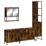 4 Piece Bathroom Furniture Set Smoked Oak Engineered Wood 3214692