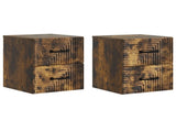 Wall-Mounted Bedside Cabinet 2 pcs Smoked Oak 34.5 x 33 x 40 cm 898646