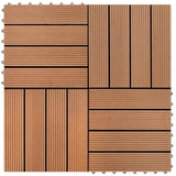 WPC Tiles 30x30cm 11pcs 1m2 Brown 40825