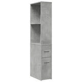 Narrow Bathroom Cupboard with Wheels Concrete Grey Engineered Wood 855298