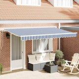 Retractable Awning Blue and White 350 x 200 cm 3329623