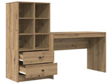 Desk with Drawer with Shelf with Storage 2 pcs Artisan Oak 3337328