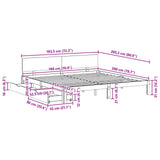Bed Frame with Headboard Wax Brown 180 x 200 cm Solid Pine Wood 3422781