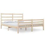 ZNTS Bed Frame Solid Wood Pine 135x190 cm Double 3103688