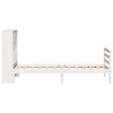 ZNTS Bookcase Bed without Mattress White 75x190 cm Small Single Solid Wood Pine 3321884