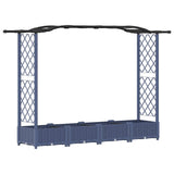 Raised Bed with Trellis and Roof Grey 207 x 40 x 126 cm PP 42032553