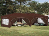 Pop-up Party Tent 575 x 288 x 245 cm Brown Oxford Fabric 42019907