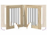 Dog Gate with Stands 4 pcs Sonoma Oak 60 x 80 cm 892098