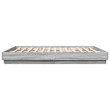 Bed Frame with LED without Mattress Grey Sonoma 180x200 cm Super King 3209777