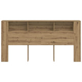 Headboard Cabinet Artisian Oak 200x18.5x102.5 cm Engineered Wood 856887