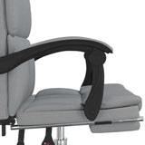 Reclining Office Chair Light Grey Fabric 349798