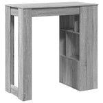 ZNTS Bar Table with Racks Grey Sonoma 102x50x103.5 cm Engineered Wood 854360