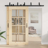 Sliding Door Hardware Kit 213,5 cm Steel Black 3295728