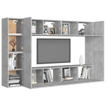 8 Piece TV Cabinet Set Concrete Grey Engineered Wood 3079089