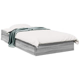 Bed Frame with Drawers without Mattress Grey Sonoma 90x190 cm Single 3280711