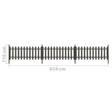 Picket Fence with Posts 3 pcs WPC 614x80 cm 318090
