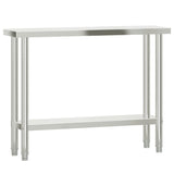 Kitchen Work Table with Overshelf 110x30x120 cm Stainless Steel 3208894