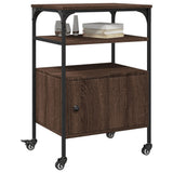 Printer Stand 3-Tier Brown Oak 50x40x76 cm Engineered Wood 842295