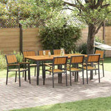 Garden Dining Set 9 pcs Black and brown 3284420