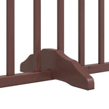 Dog Gate with Door Foldable 6 Panels Brown 480 cm Poplar Wood 3155633