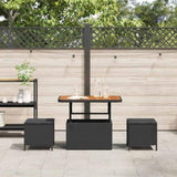 Garden Dining Set Black Poly Rattan 42007916