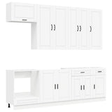 Cabinet Set with Drawer with Shelf 8 pcs White Engineered Wood 3438163