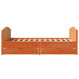 Bed Frame without Mattress Wax Brown 120x190 cm Small Double Solid Wood Pine 3301802