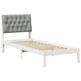 Bed Frame with Upholstered Headboard White 75 x 190 cm 878863