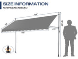 118.1"D x 47.2"W x"H Retractable Awning Grey 34819302