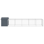 Chicken Cage with Run Anthracite 117x609x123 cm Galvanised Steel 3189070