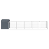 Chicken Cage with Run Anthracite 117x609x123 cm Galvanised Steel 3189070
