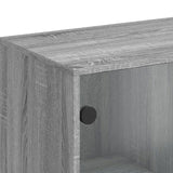 Side Cabinet with Glass Doors Grey Sonoma 69x37x100 cm 836551
