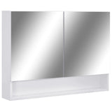 ZNTS LED Bathroom Mirror Cabinet White 80x15x60 cm MDF 323604