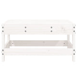 Garden Footstool White Solid Wood Pine 825486