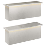 Garden Planter with LED 2 pcs Silver 30 x 100 x 30 cm 8008121