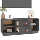 TV Cabinet Grey 100x34x40 cm Solid Wood Pine 818227