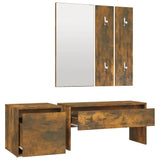 Hallway Furniture Set Smoked Oak Engineered Wood 3120194