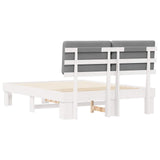 Bed Frame with Upholstered Headboard Light Grey 135 x 190 cm 877363