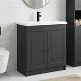 Bathroom Furniture Set Black 56 x 37.5 x 81 cm Engineered Wood 3404125