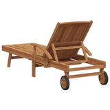 Sun lounger Folding Brown 195 x 59 x 78.5 cm Solid Teak Wood 42008012