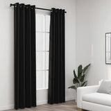 321162 Linen-Look Blackout Curtains 2 pcs Anthracite 140x245cm