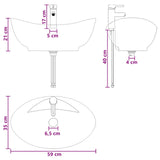 Bathroom Wash Basin Chrome 59 x 35 x 21 cm Metal 890218